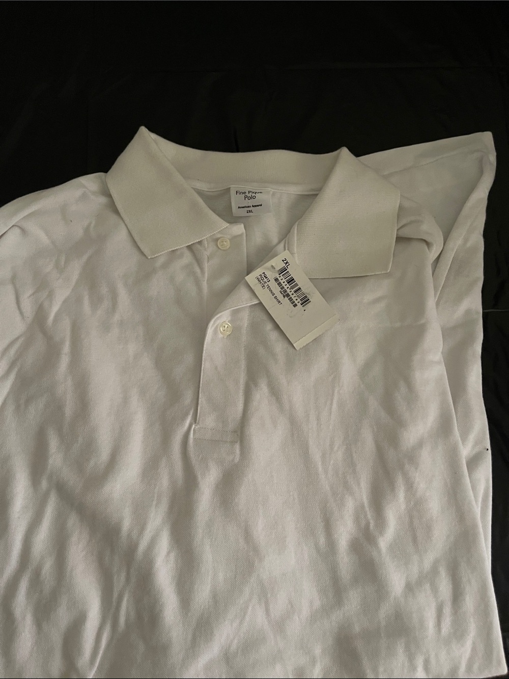 American Apparel White Polo Shirt - Short Sleeve